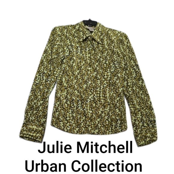Julie Mitchell Urban Collection Tops - Julie Mitchell Urban Collection Multicolor "Silky" Long Sleeve   Top Size Medium